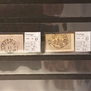 Sverige (358) Planche med 2 tjenestefrimærker. AFA nummer 4 og 9