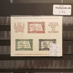 Forenede Nationer (396) Det sjældne postfriske miniark fra 1955