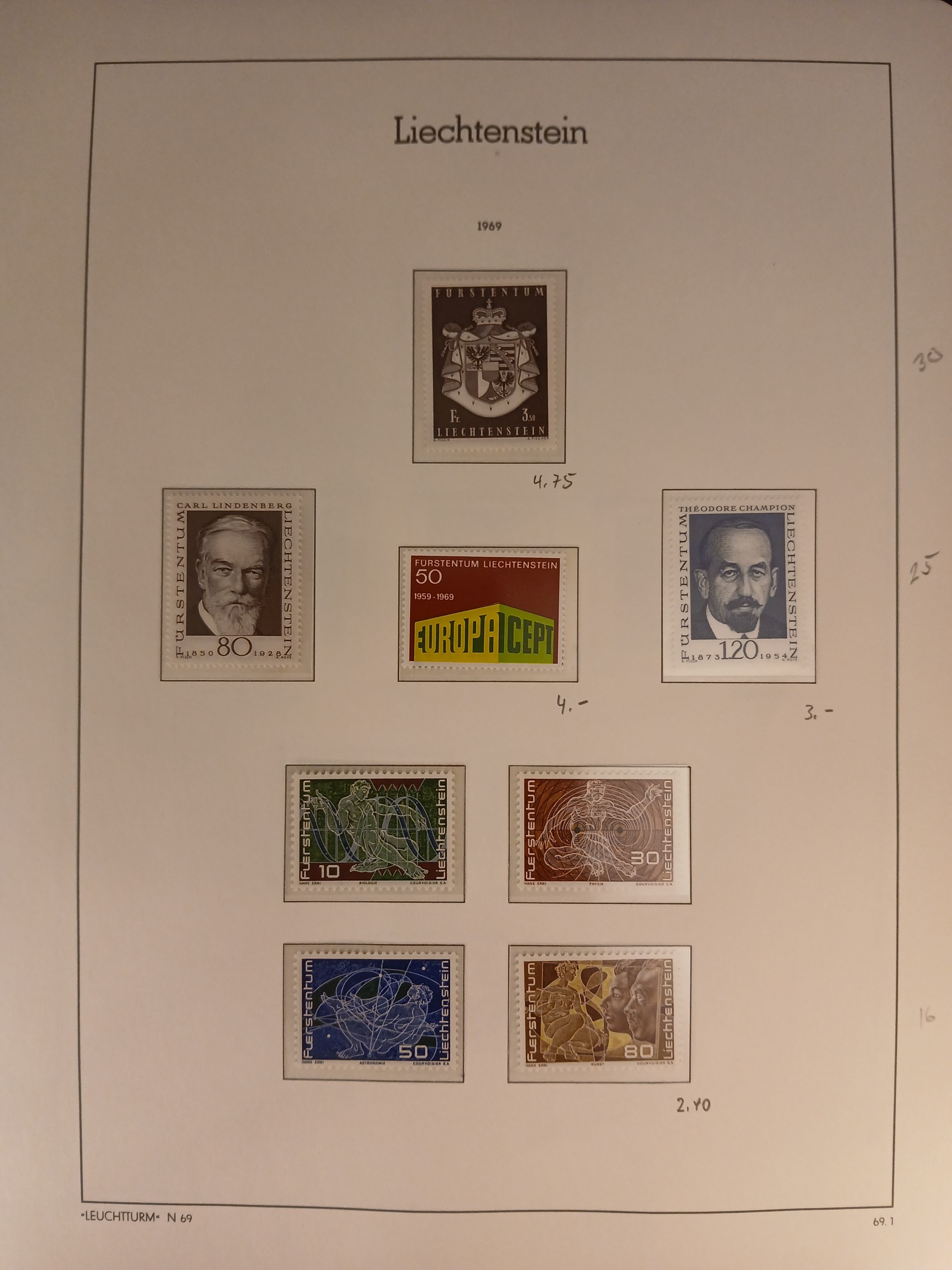 Liechtenstein (400) Postfriske frimærker fra 1965 til 1977. Tilsyneladende komplet - Billede 10