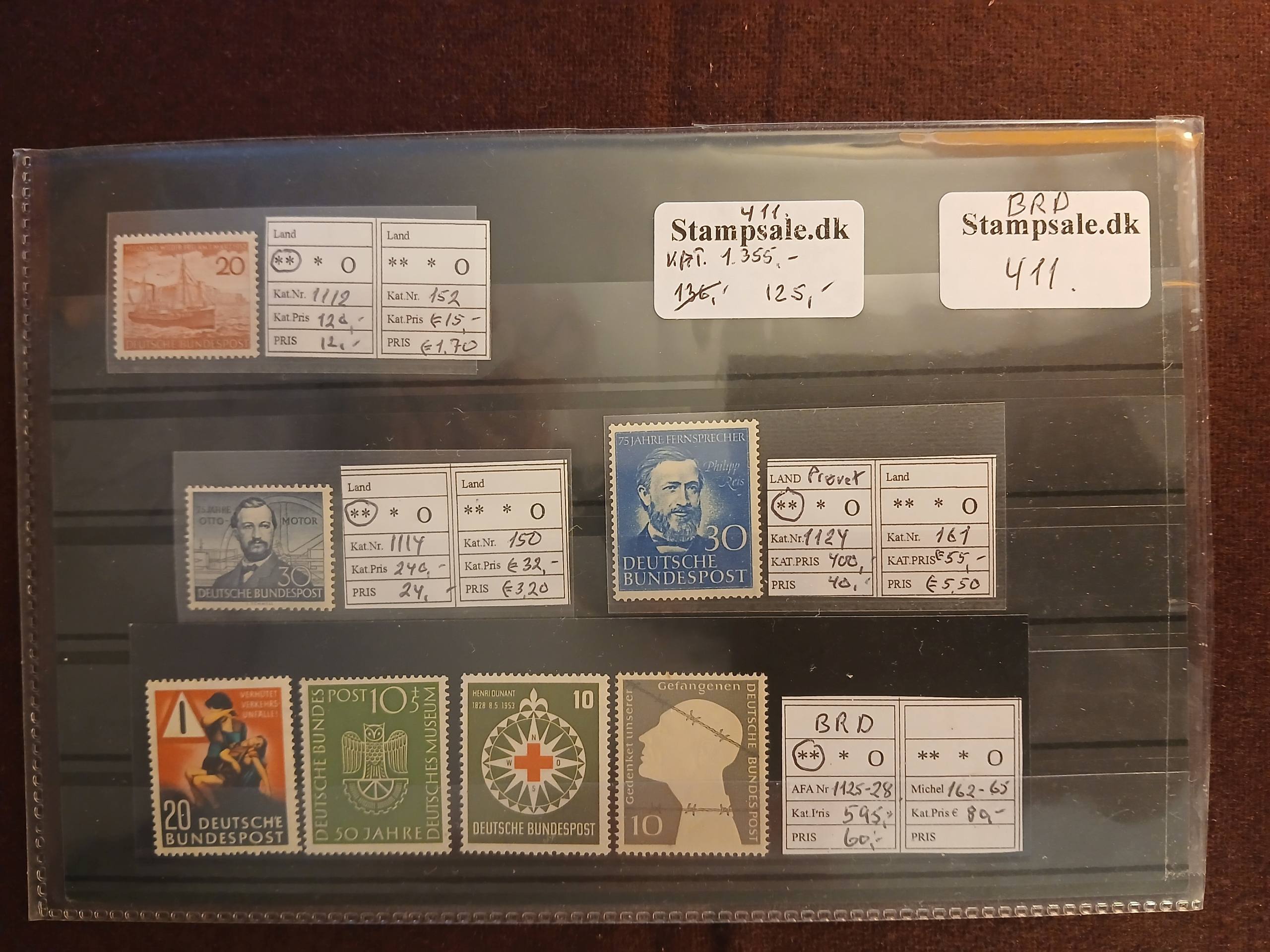 Vesttyskland (411) Planche med sjældne postfriske frimærker. - Billede 2