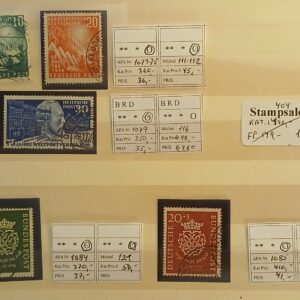 Vesttyskland (404) Planche med sjældne stemplede frimærker
