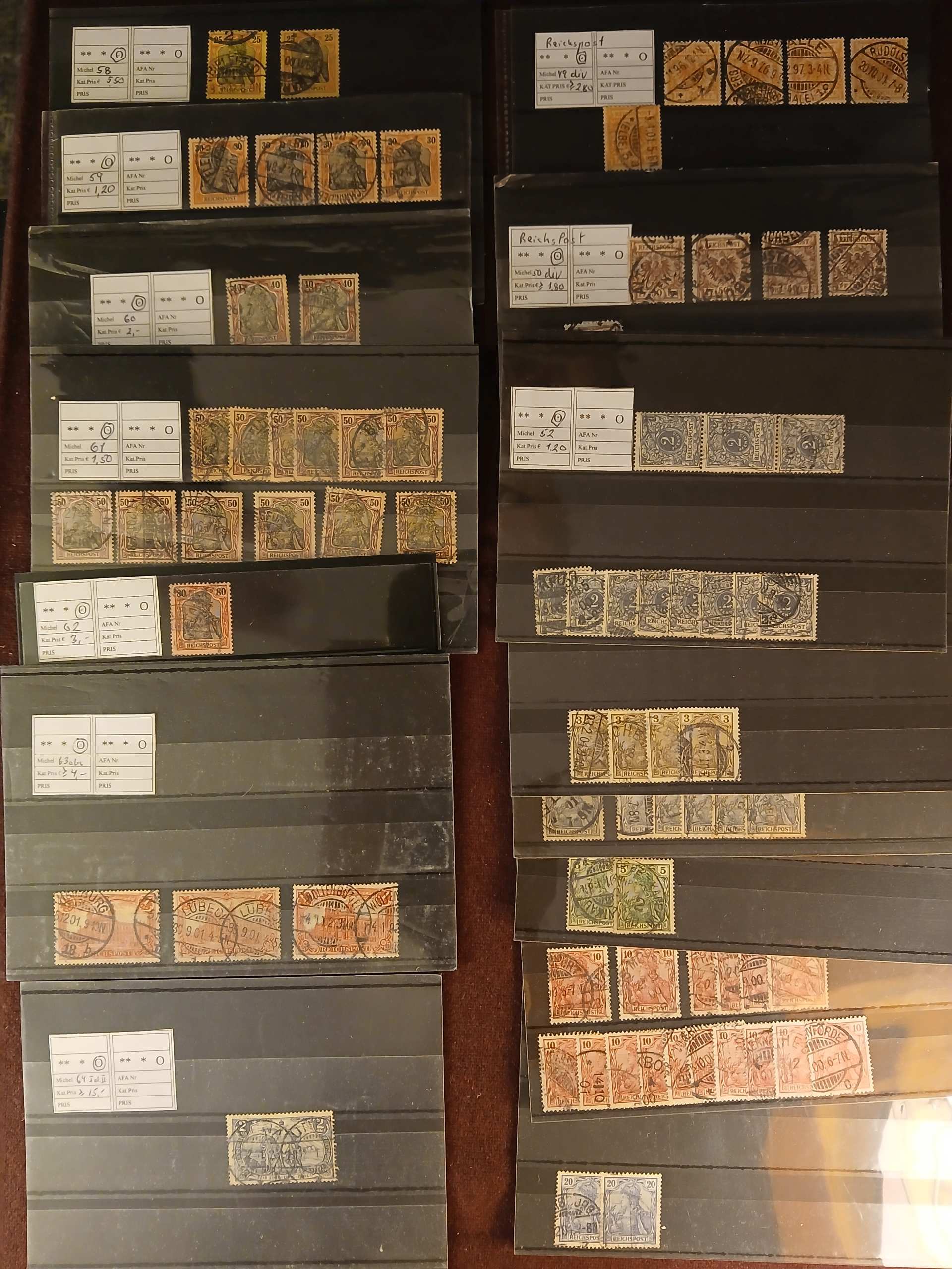 Deutsches Reich (455) Kartotek i 3 kasser I alt 956 plancher - Billede 8