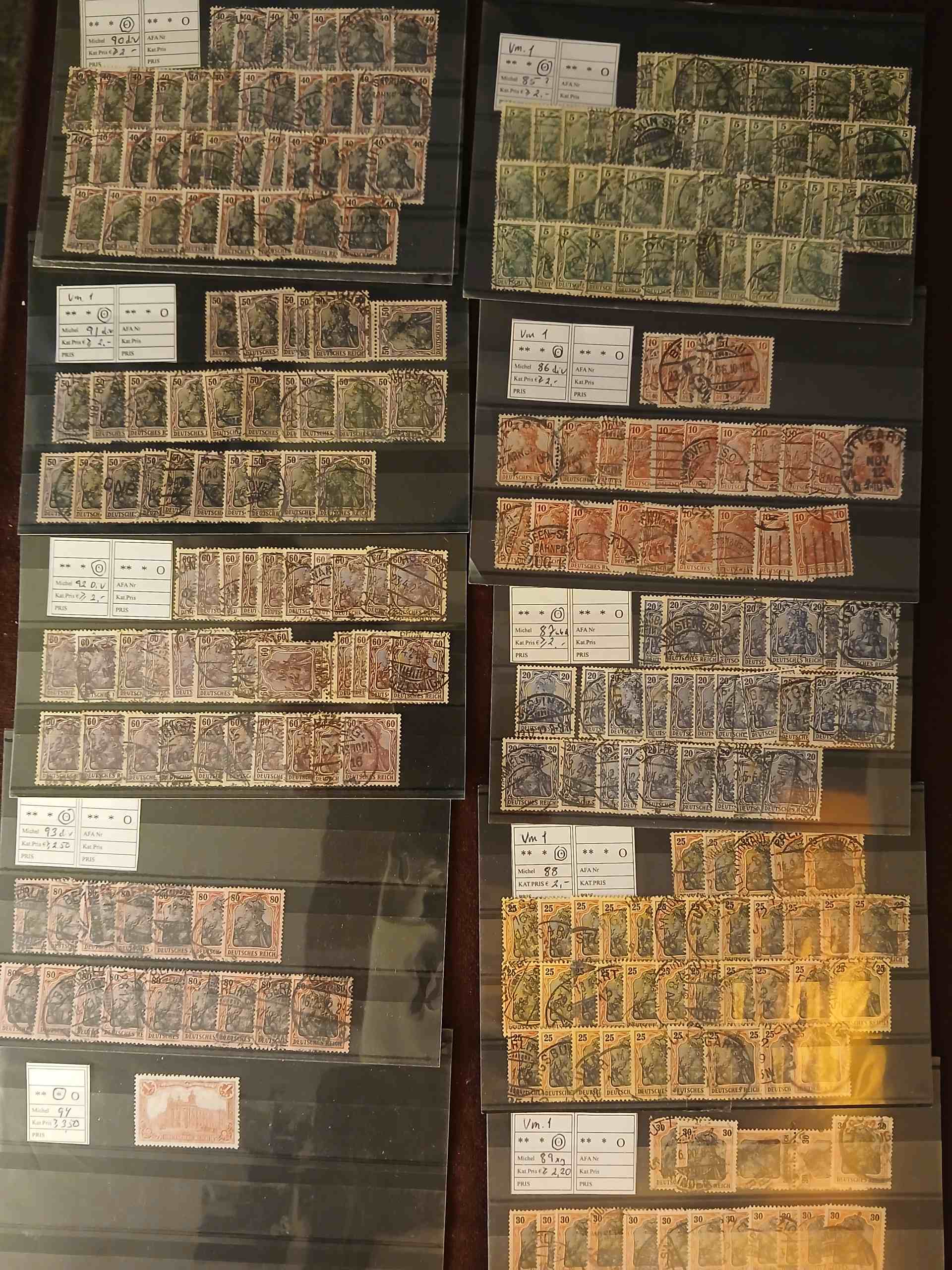 Deutsches Reich (455) Kartotek i 3 kasser I alt 956 plancher - Billede 17