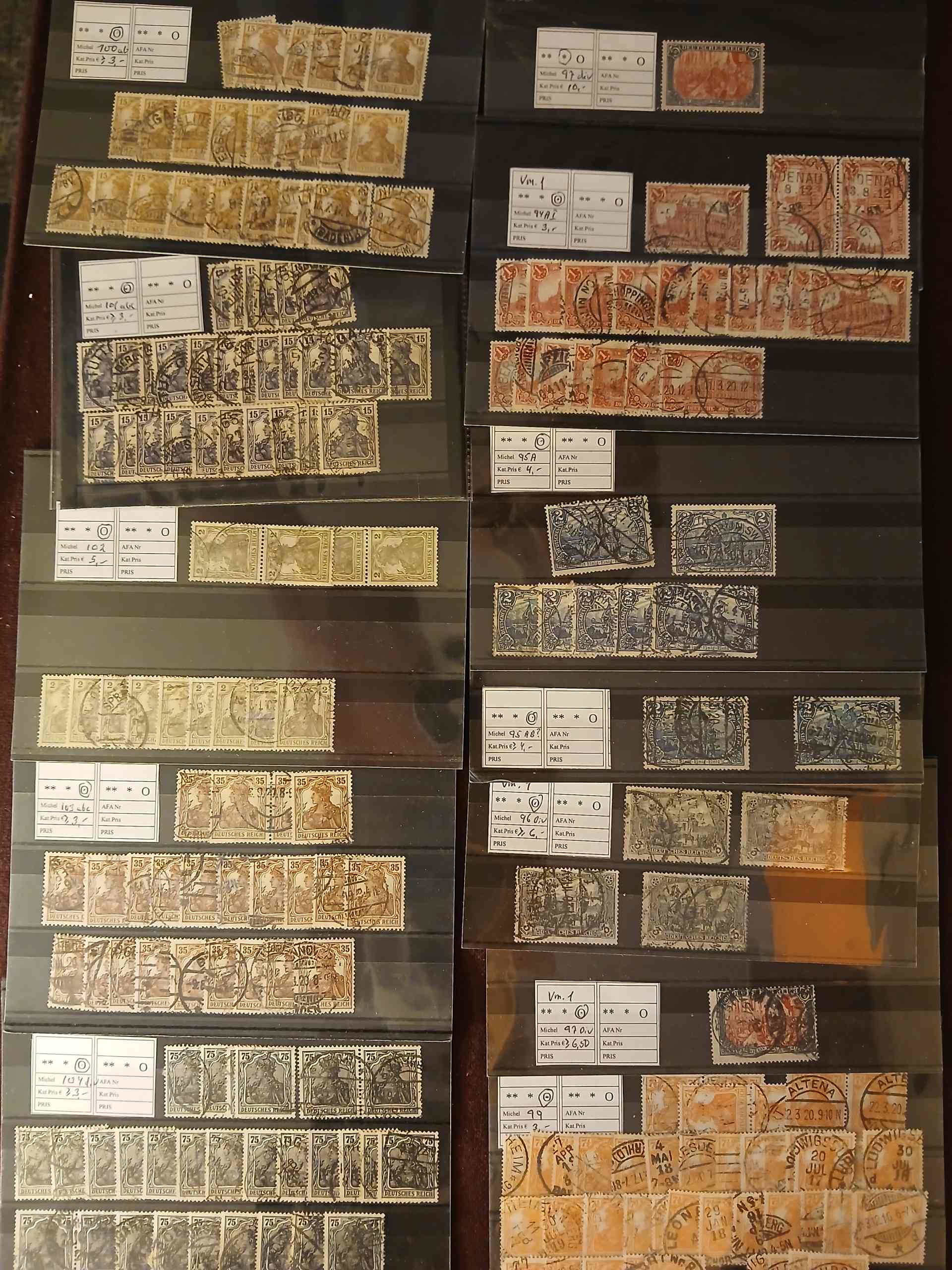 Deutsches Reich (455) Kartotek i 3 kasser I alt 956 plancher - Billede 16