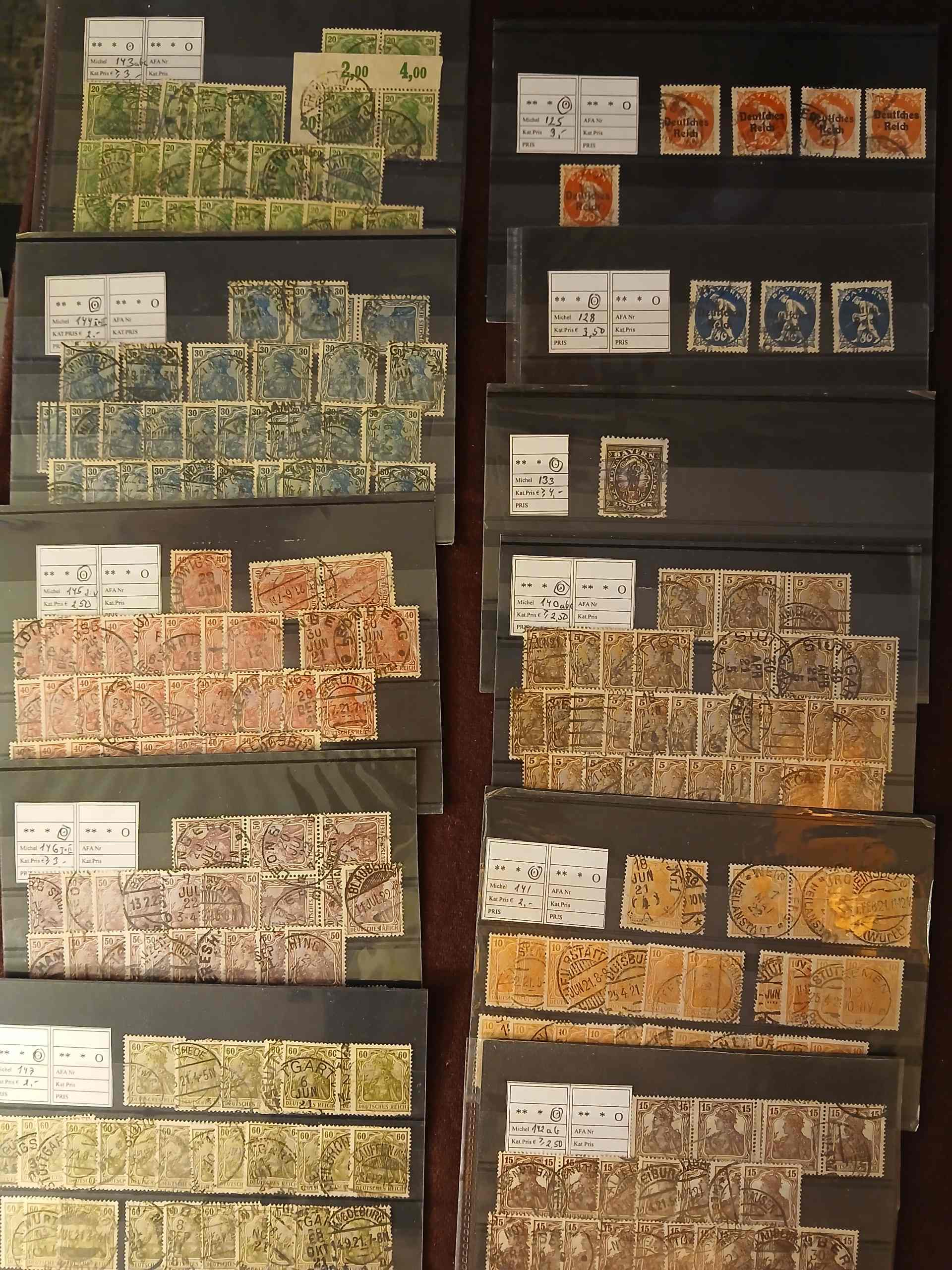 Deutsches Reich (455) Kartotek i 3 kasser I alt 956 plancher - Billede 13