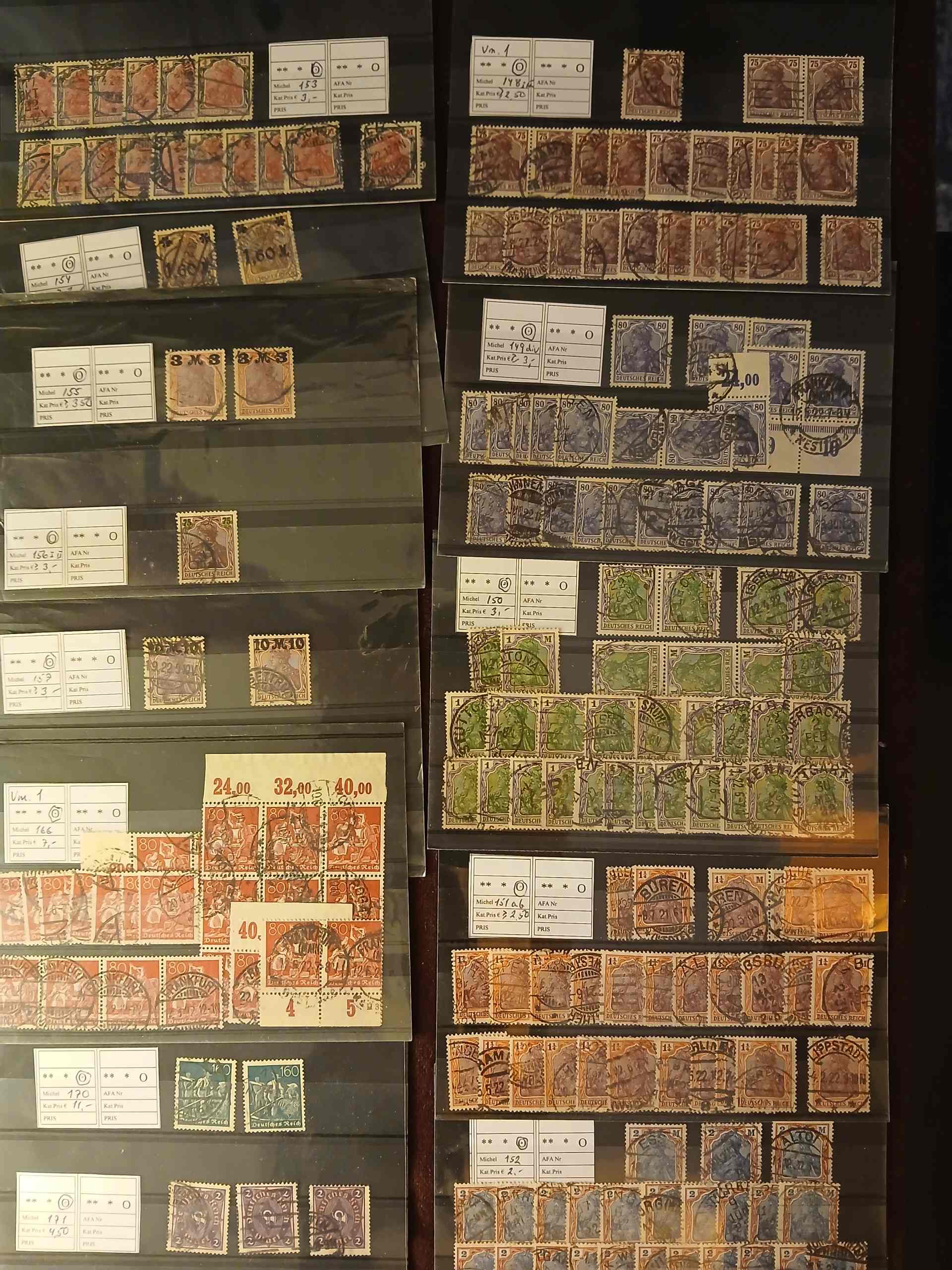 Deutsches Reich (455) Kartotek i 3 kasser I alt 956 plancher - Billede 12
