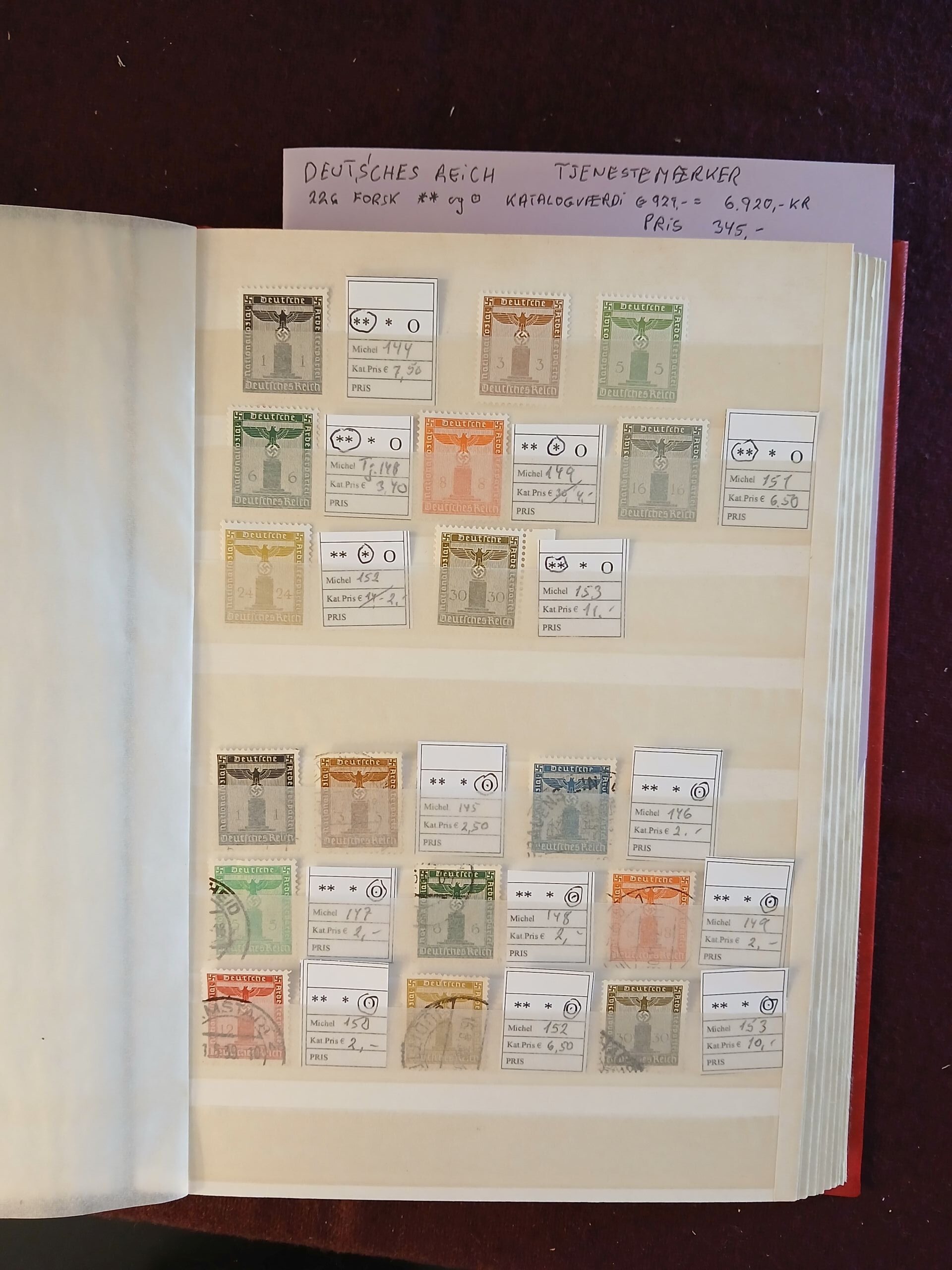 Deutsches Reich (458) Samling Tjenestemærker. - Billede 12