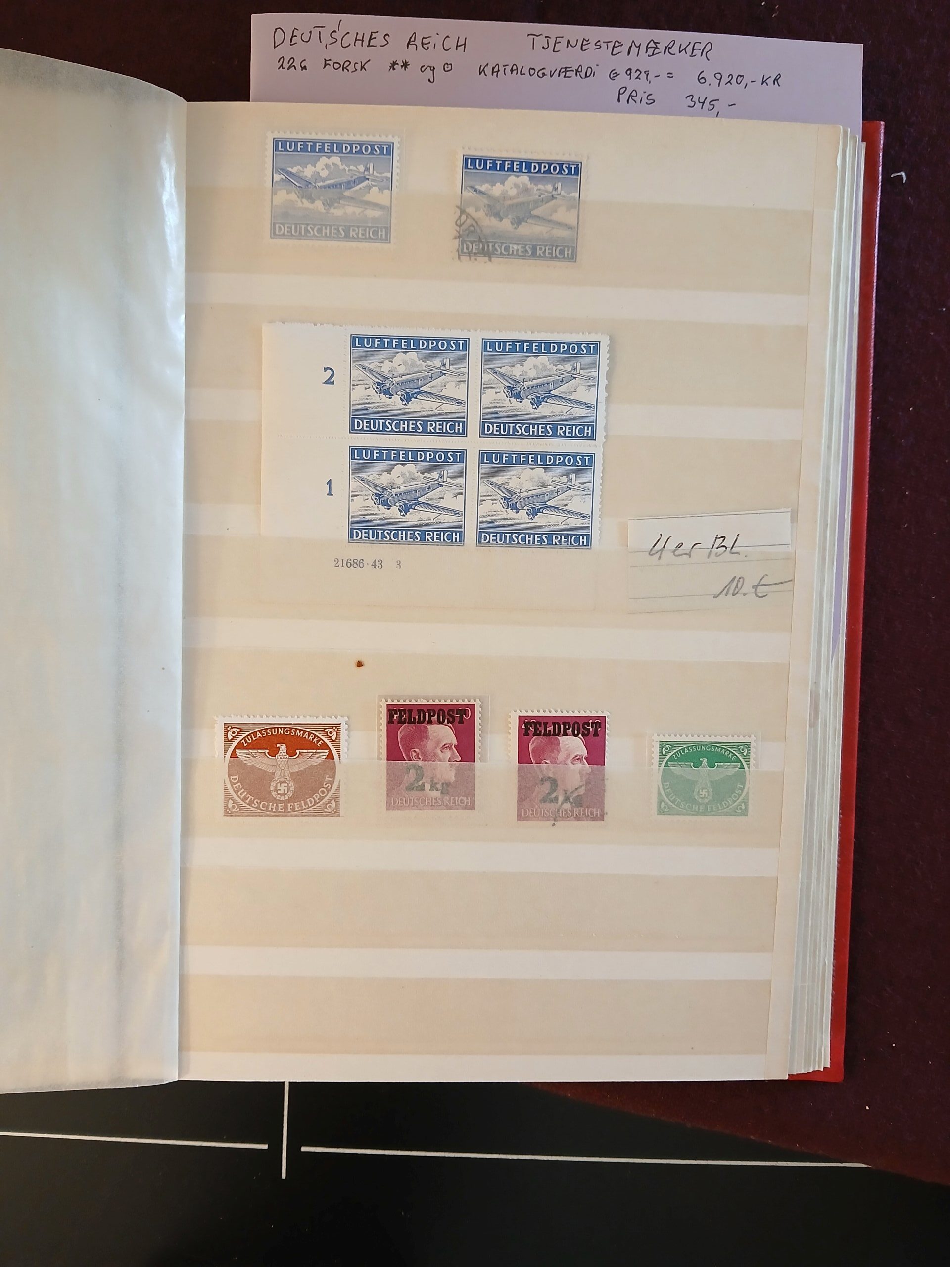 Deutsches Reich (458) Samling Tjenestemærker. - Billede 15